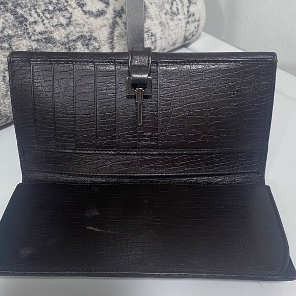 Gucci GG Monogram Sherry Line Canvas and Brown Leather Wallet - Picture 7 of 10